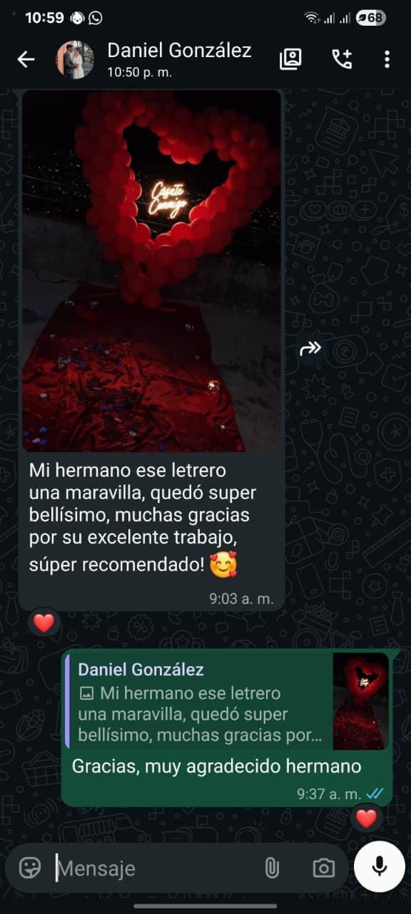 Letrero de neón de Daniel Gonzales