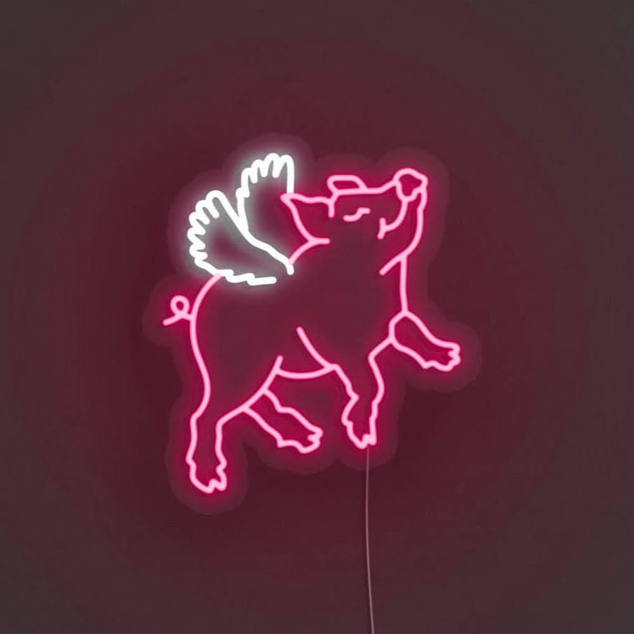Flying Pig LED Neon Sign vista 1
